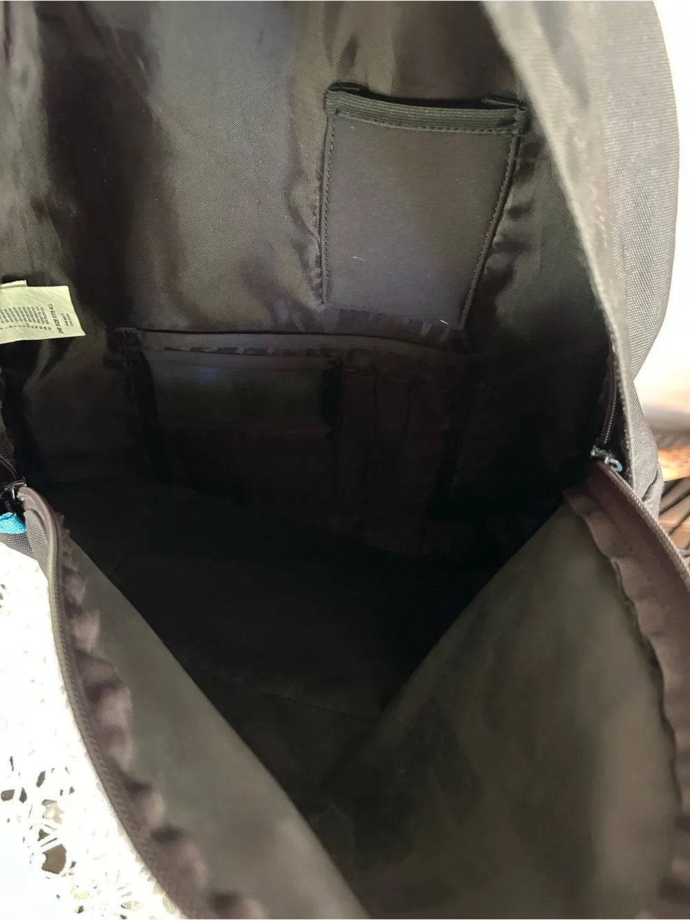 Vans Black Backpack with Grey Logo and Blue Accents
